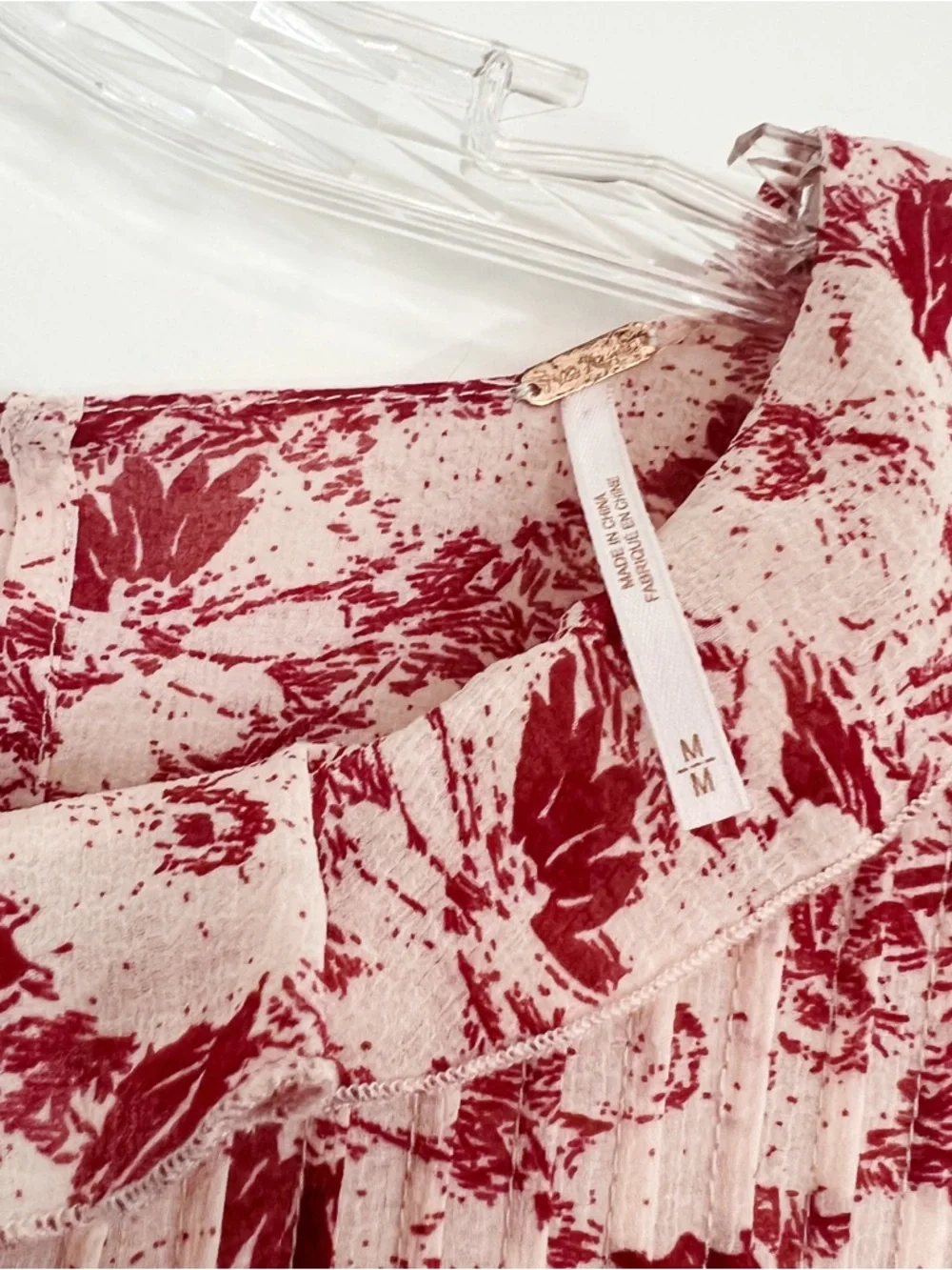 Free People These Dreams Floral Mini Dress in Tea Combo Size Medium